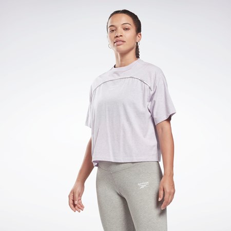 Reebok Piping T-Shirt Quartz Glow Mel | HCJ481560