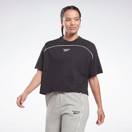 Reebok Piping T-Shirt Sort | HBT612970