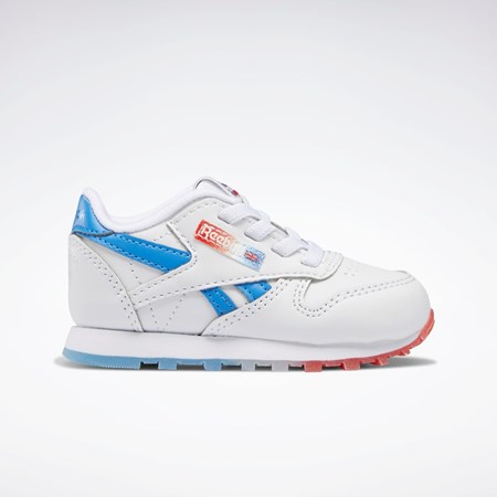 Reebok Popsicle Classic Leather Shoes - Toddler Hvide Blå Rød | IKE416950