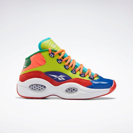 Reebok Question Mid Basketball Shoes - Grade School Orange Gul Lilla | RDG823061