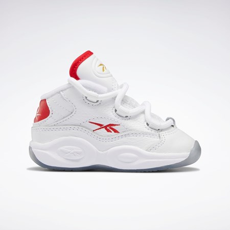 Reebok Question Mid Shoes - Toddler Hvide Rød Hvide | HJR531926