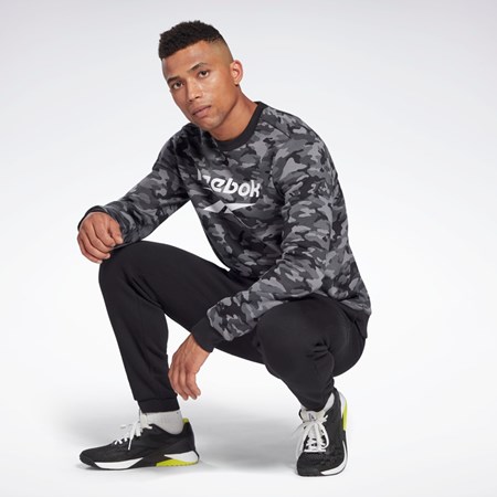 Reebok Reebok Identity Camo Big Logo Crew Sweatshirt Sort | QHU086517