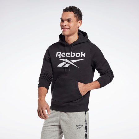 Reebok Reebok Identity Fleece Hoodie Sort Hvide | BSC650714