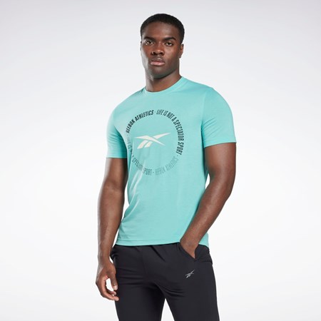 Reebok Reebok Life Is Not a Spectator Sports Grafisk T-Shirt Semi Classic Teal | GWI524839