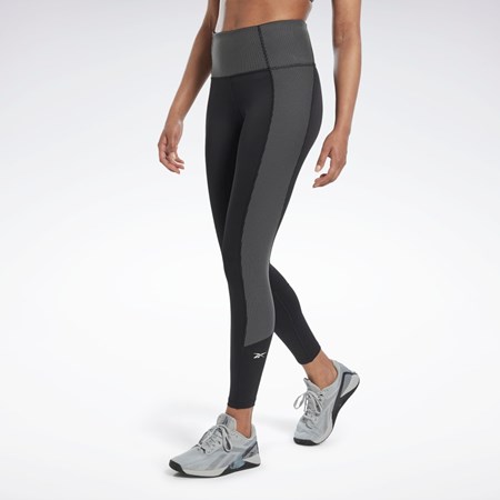 Reebok Rib High-Rise Leggings Sort | WQK658134