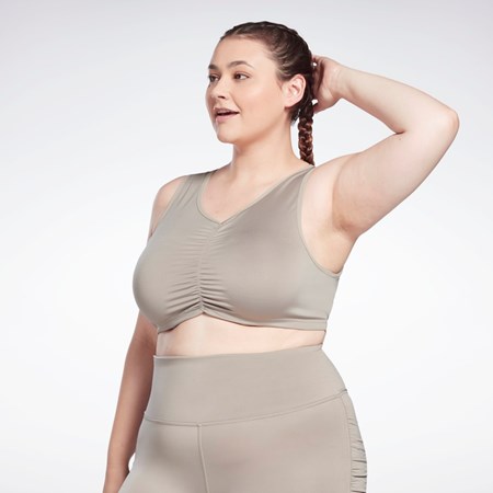 Reebok Studio Ruched Cropped Tank Top (Plus Size) Grå | INB542197