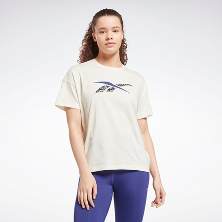 Reebok Trænings Essentials Modern Safari Grafisk Tee Hvide | UMQ051732