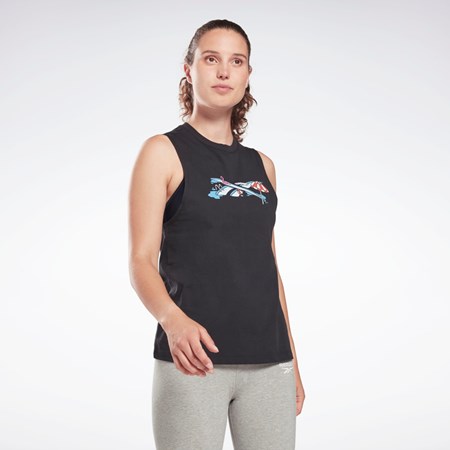 Reebok Trænings Essentials Muscle Tank Top Sort | BNU182764