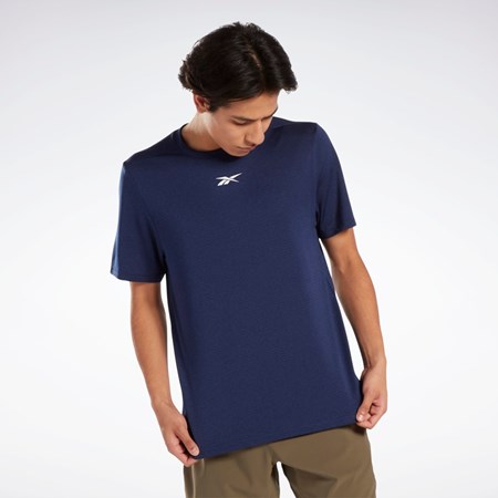 Reebok Workout Ready Mélange T-Shirt Blå | YLS645127