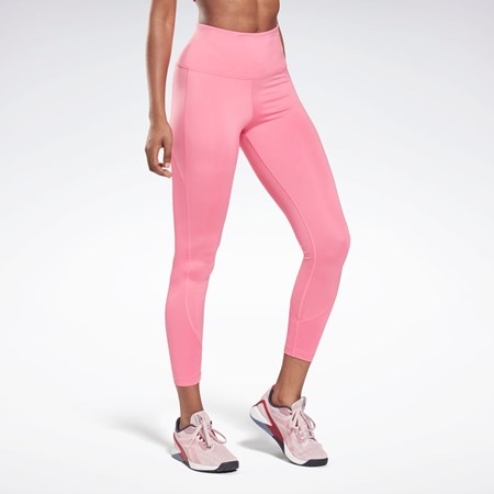 Reebok Workout Ready Rib High-Rise Leggings Lyserød | QGA291384