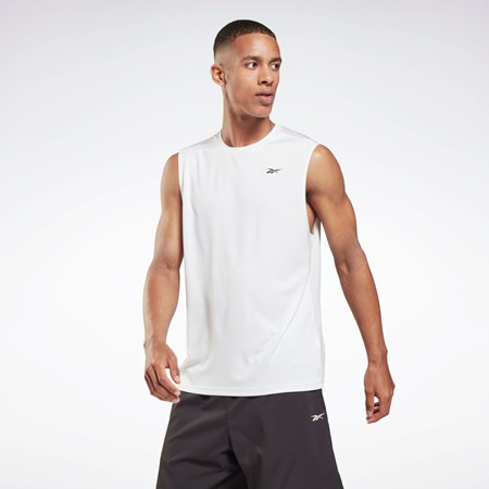 Reebok Workout Ready Uden Ærmer Tech T-Shirt Hvide Hvide | SHT410527